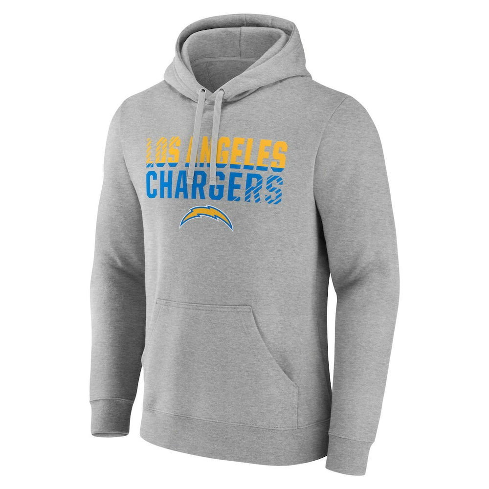 Los Angeles Chargers Team Fade Out Fitted Pullover Hoodie Heather Gray - NFL
