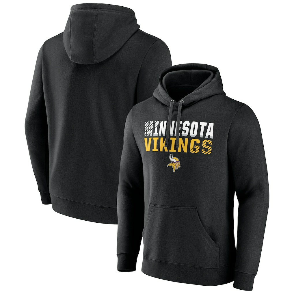 Minnesota Vikings Team Fade Out Fitted Pullover Hoodie Black - NFL