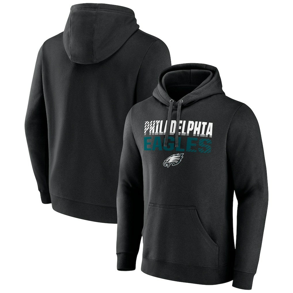 Philadelphia Eagles Team Fade Out Fitted Pullover Hoodie Black - NFL