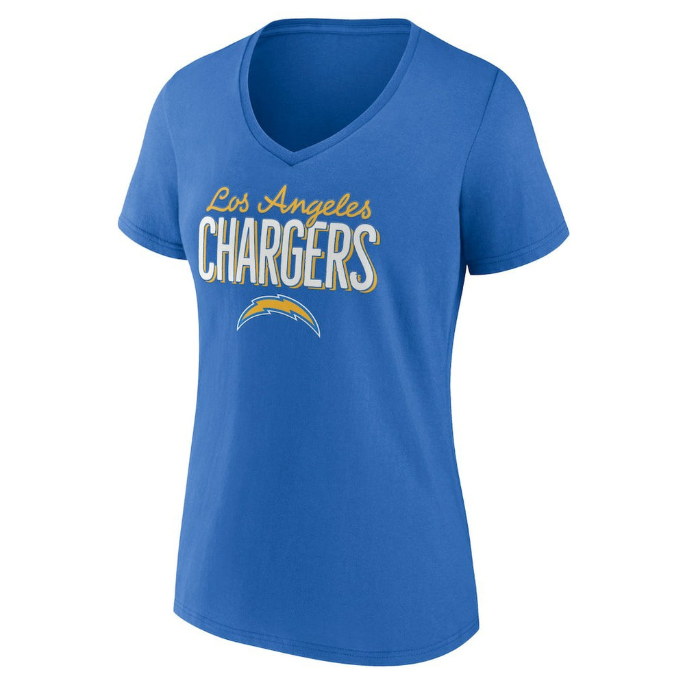 Los Angeles Chargers Women's Nostalgia V-Neck T-Shirt Powder Blue - NFL