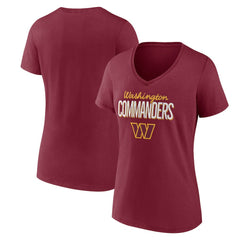 Washington Commanders Women's Nostalgia V-Neck T-Shirt Burgundy - NFL