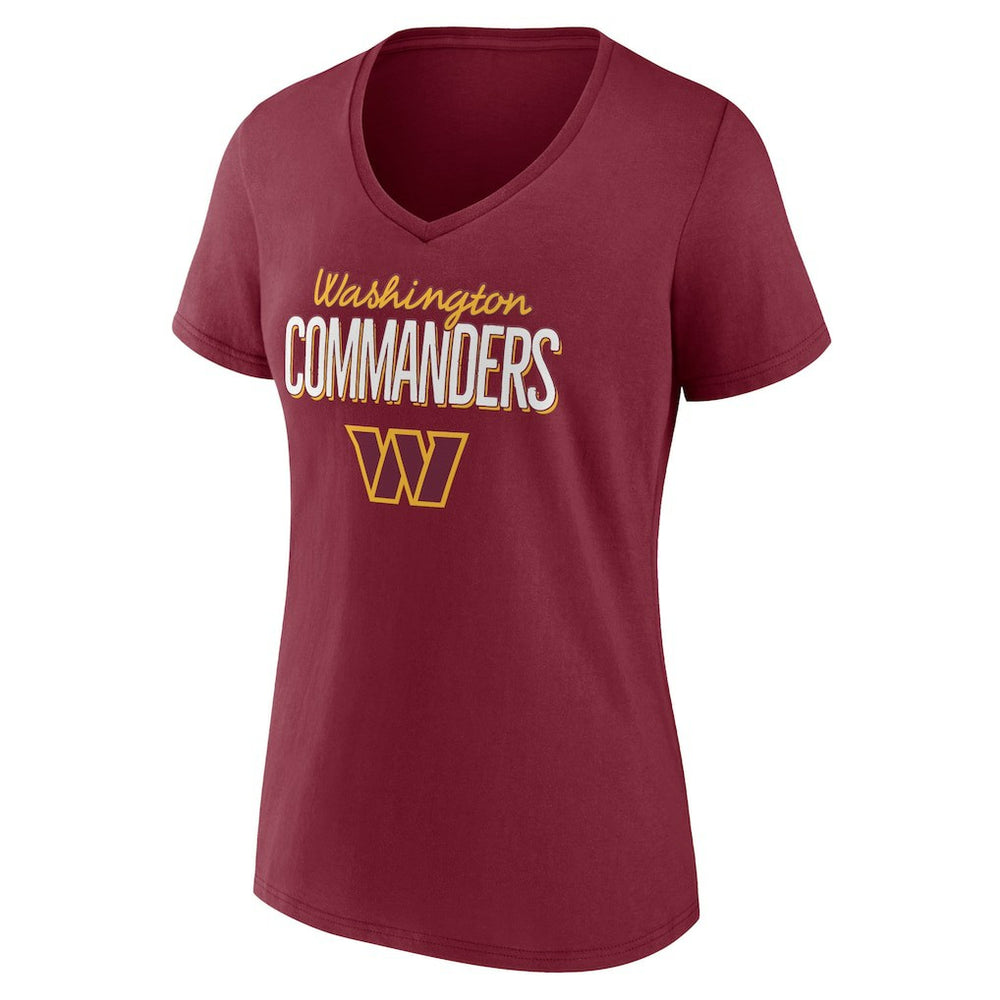 Washington Commanders Women's Nostalgia V-Neck T-Shirt Burgundy - NFL