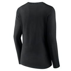 Carolina Panthers Women's Freehand Team Long Sleeve V-Neck T-Shirt Black - NFL