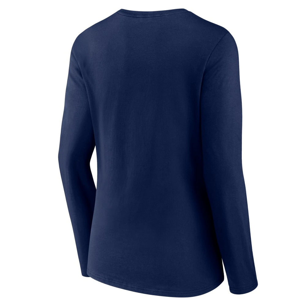Denver Broncos Women's Freehand Team Long Sleeve V-Neck T-Shirt Navy - NFL