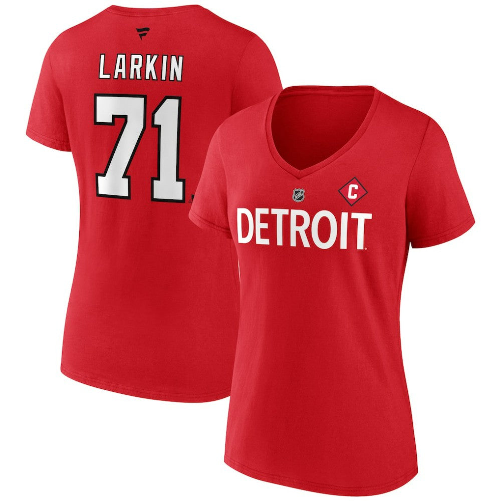 Dylan Larkin Detroit Red Wings - Fanatics Women's Special Edition 2.0 Name & Number V-Neck T-Shirt Red