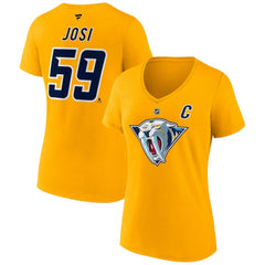 Roman Josi Nashville Predators - Fanatics Women's Special Edition 2.0 Name & Number V-Neck T-Shirt Yellow