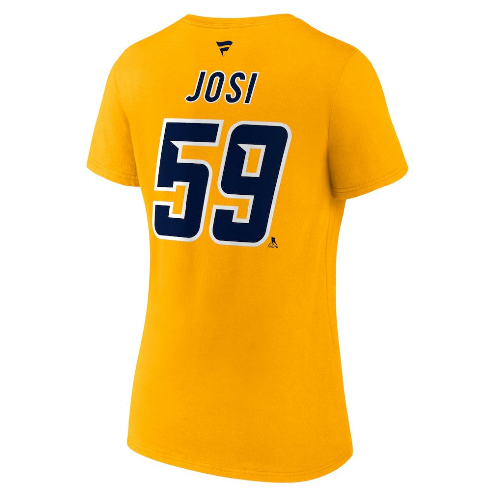Roman Josi Nashville Predators - Fanatics Women's Special Edition 2.0 Name & Number V-Neck T-Shirt Yellow