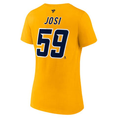Roman Josi Nashville Predators - Fanatics Women's Special Edition 2.0 Name & Number V-Neck T-Shirt Yellow