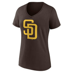 San Diego Padres Women's Official Logo V-Neck T-Shirt Clearance