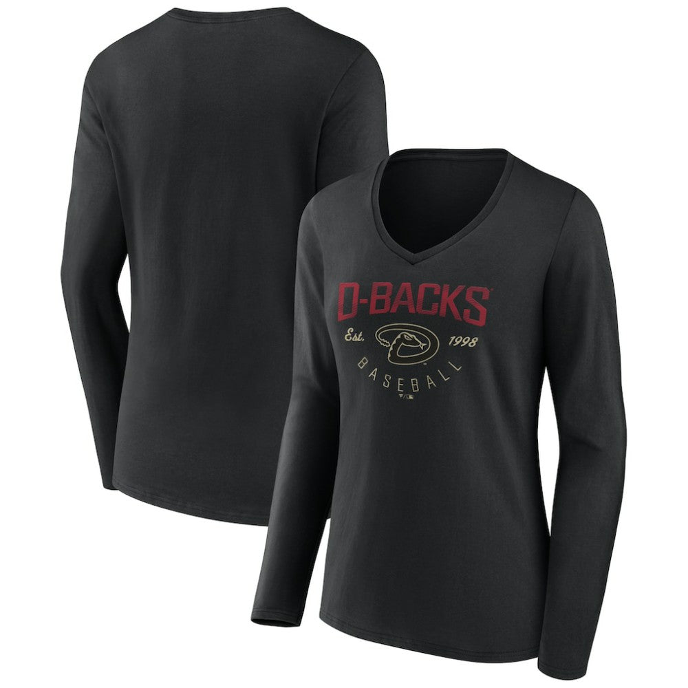 Arizona Diamondbacks Women's Live For It Long Sleeve Long Sleeve V-Neck T-Shirt On Sale