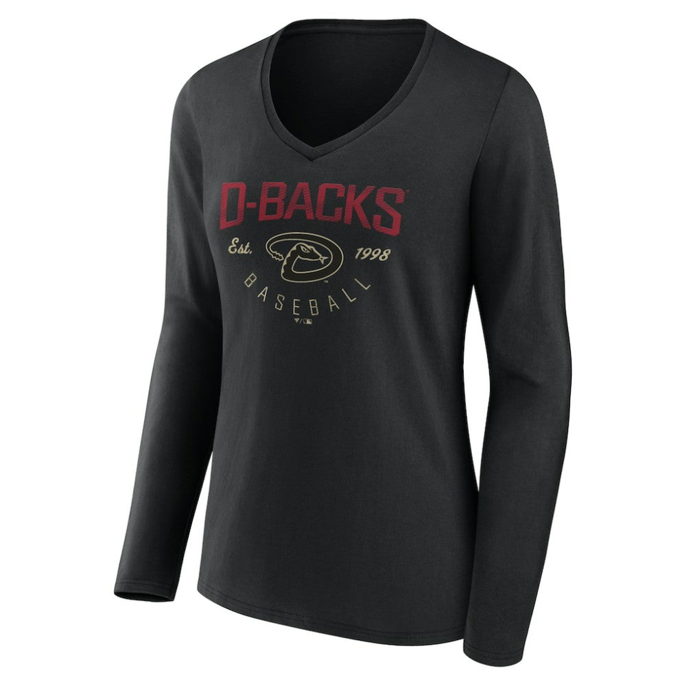 Arizona Diamondbacks Women's Live For It Long Sleeve Long Sleeve V-Neck T-Shirt On Sale