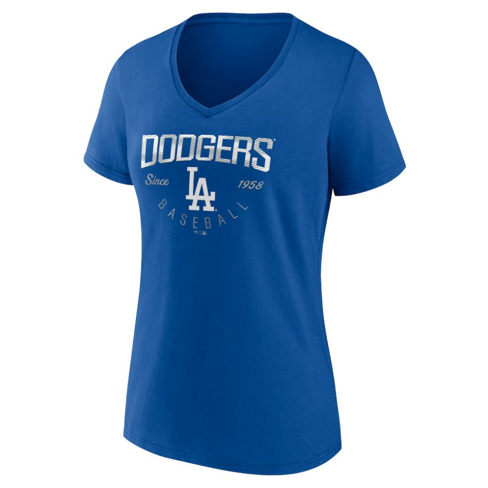 Los Angeles Dodgers Women's Live For It Team V-Neck T-Shirt On Sale