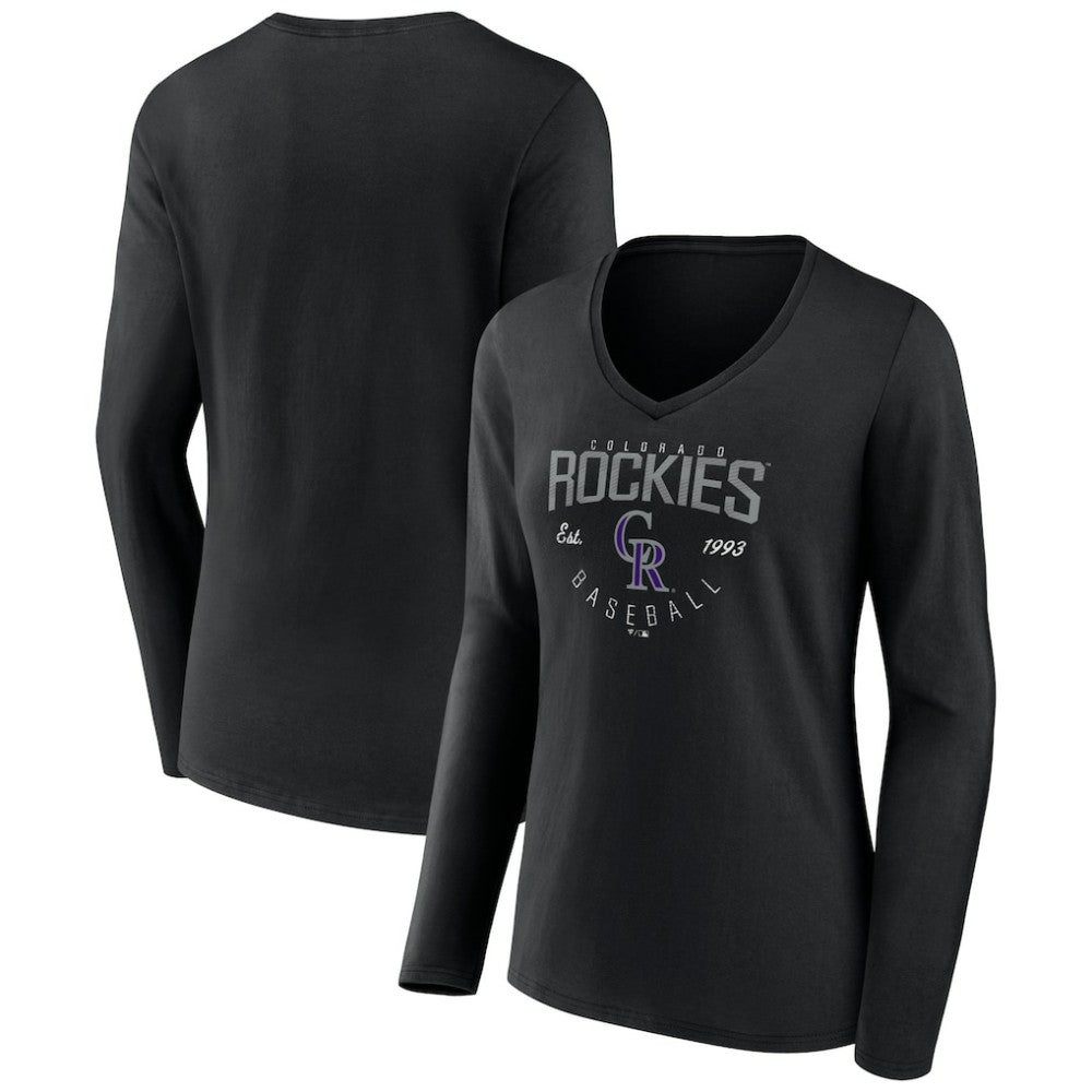 Colorado Rockies Women's Live For It Long Sleeve Long Sleeve V-Neck T-Shirt Online