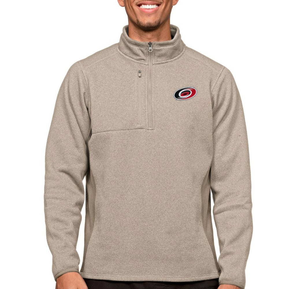 Carolina Hurricanes - Antigua Course Quarter-Zip Pullover Top Oatmeal