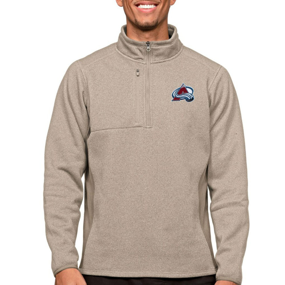 Colorado Avalanche - Antigua Course Quarter-Zip Pullover Top Oatmeal