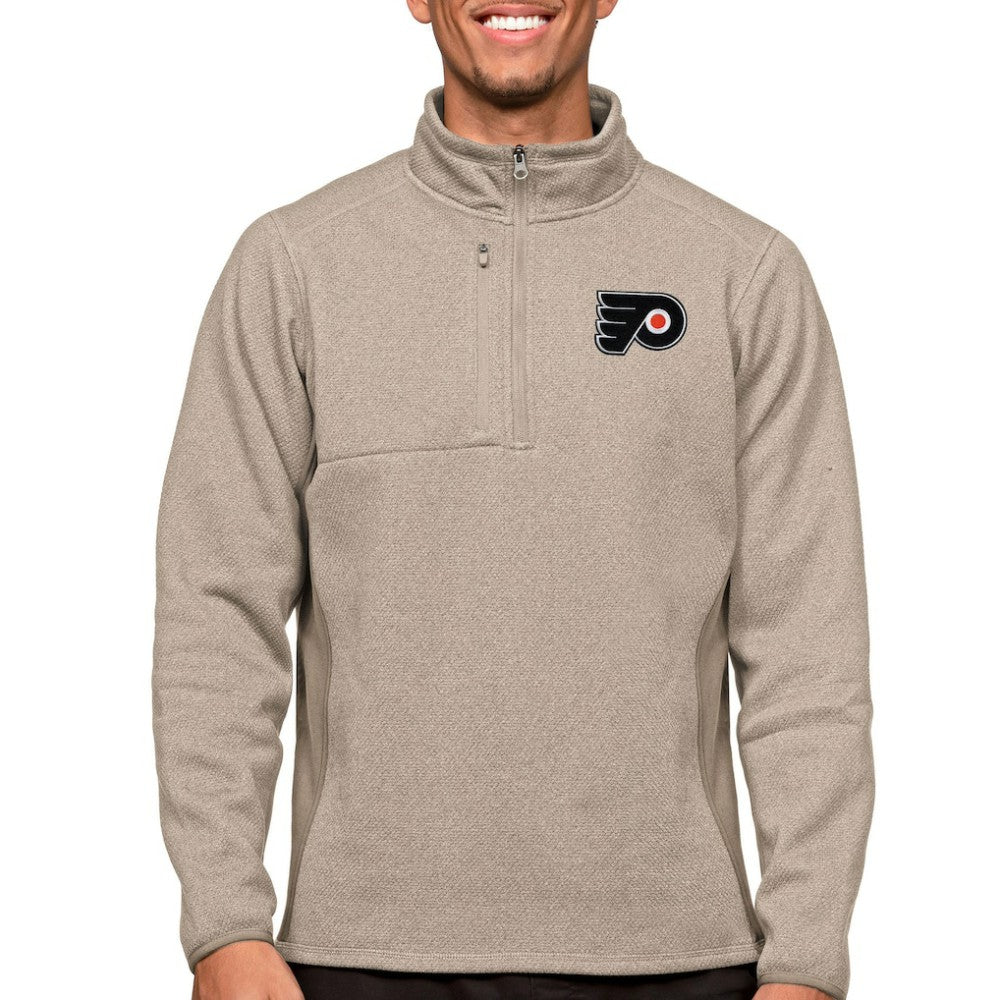 Philadelphia Flyers - Antigua Course Quarter-Zip Pullover Top Oatmeal