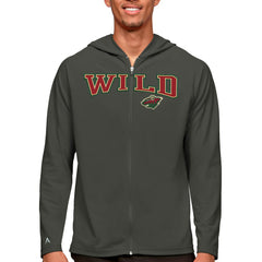 Minnesota Wild - Antigua Legacy Full-Zip Hoodie Charcoal