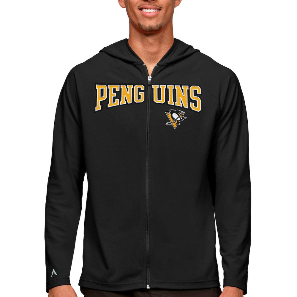 Pittsburgh Penguins Antigua Legacy Full-Zip Hoodie Black