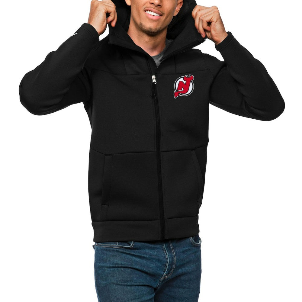 New Jersey Devils - Antigua Protect Full-Zip Hoodie Black