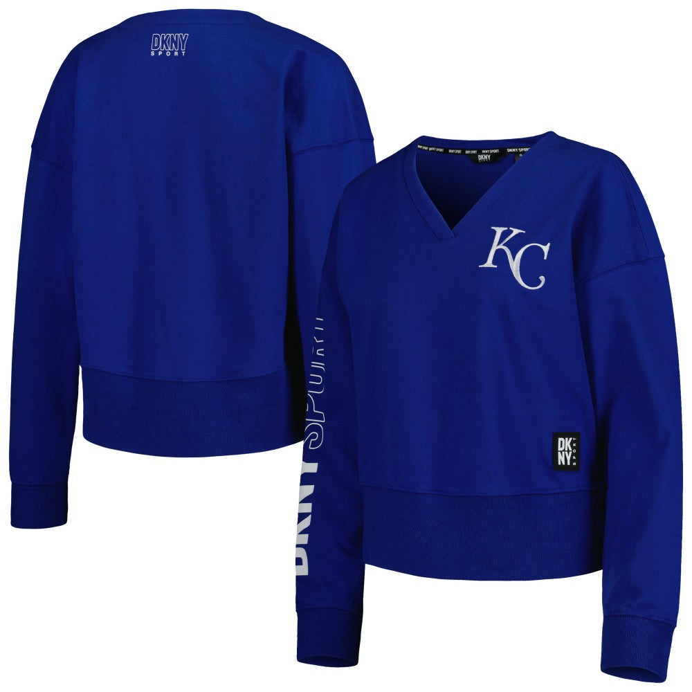 Kansas City Royals DKNY Sport Women's Lily V-Neck Pullover Sweatshirt On Sale