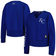 Kansas City Royals DKNY Sport Women's Lily V-Neck Pullover Sweatshirt On Sale