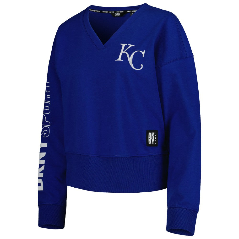 Kansas City Royals DKNY Sport Women's Lily V-Neck Pullover Sweatshirt On Sale