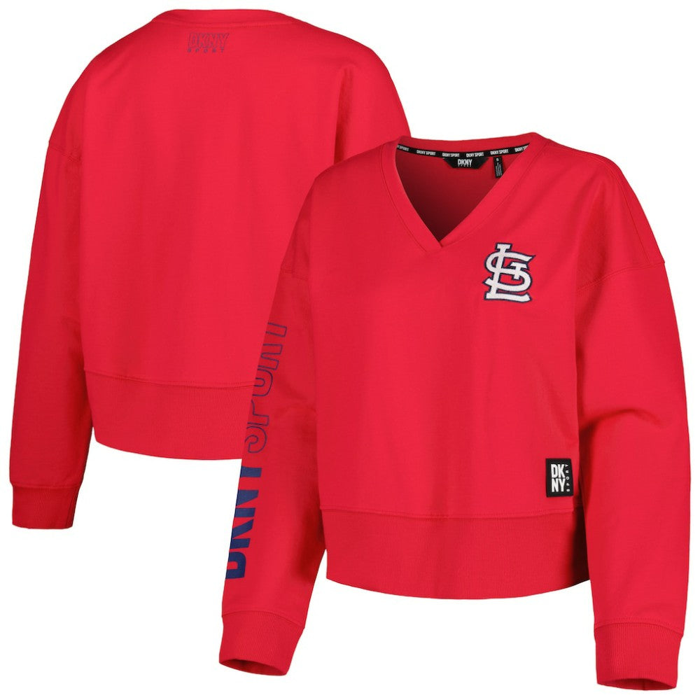 St. Louis Cardinals DKNY Sport Women's Lily V-Neck Pullover Sweatshirt Lifestyle