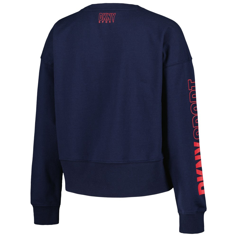 Cleveland Guardians DKNY Sport Women's Lily V-Neck Pullover Sweatshirt for sale