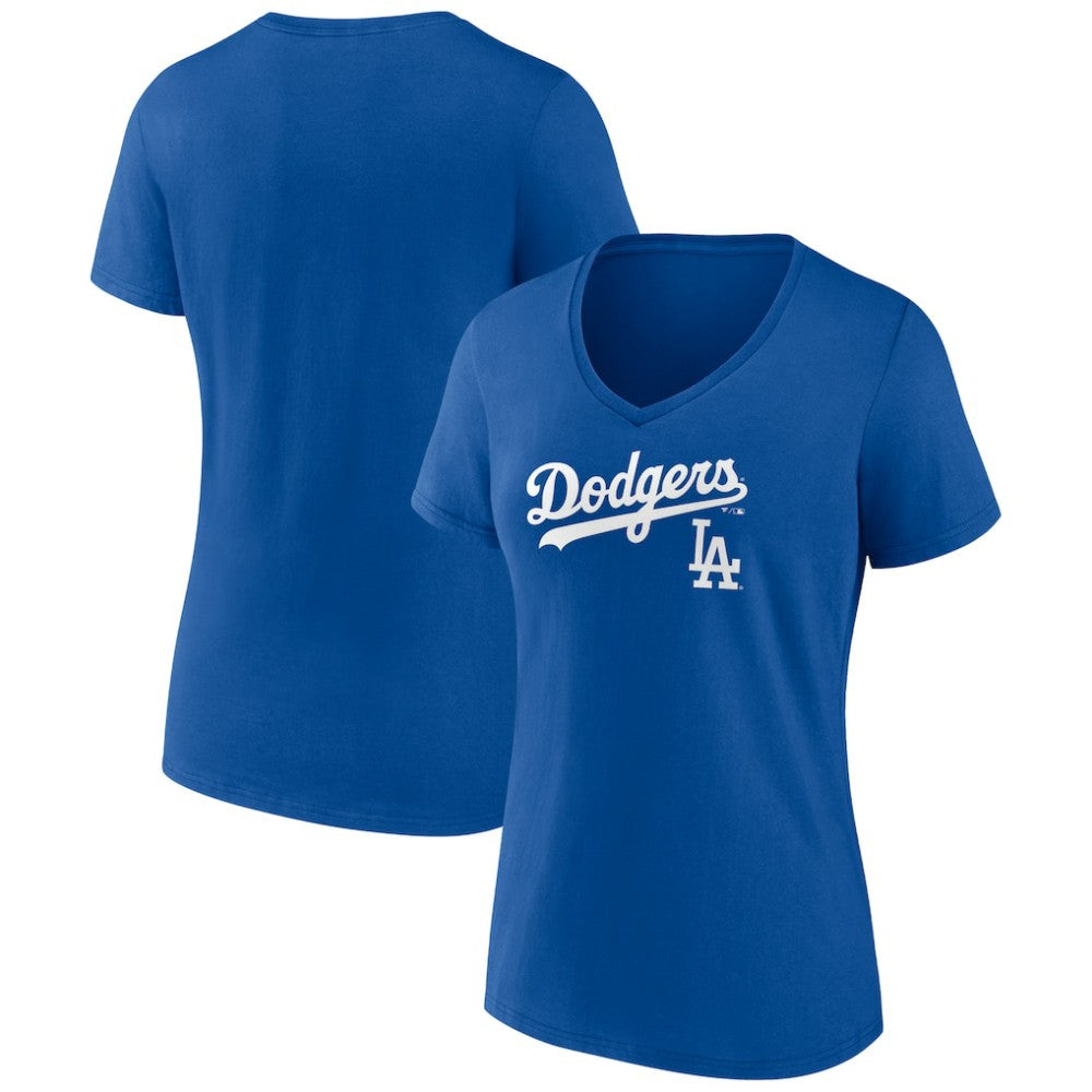 Los Angeles Dodgers Women's Lockup V-Neck T-Shirt Sale