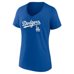 Los Angeles Dodgers Women's Lockup V-Neck T-Shirt Sale