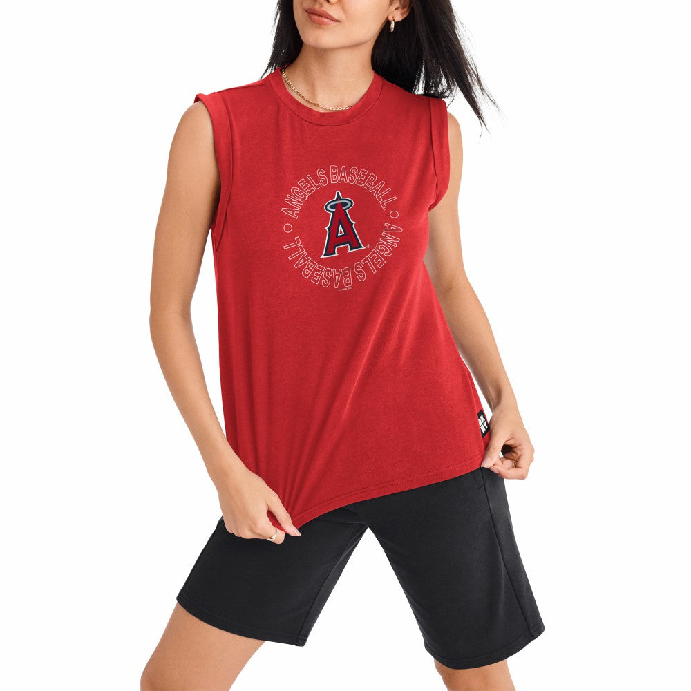 Los Angeles Angels DKNY Sport Women's Madison Tri-Blend Tank Top Online