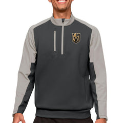 Vegas Golden Knights Antigua Quarter-Zip Pullover Top Charcoal/Silver