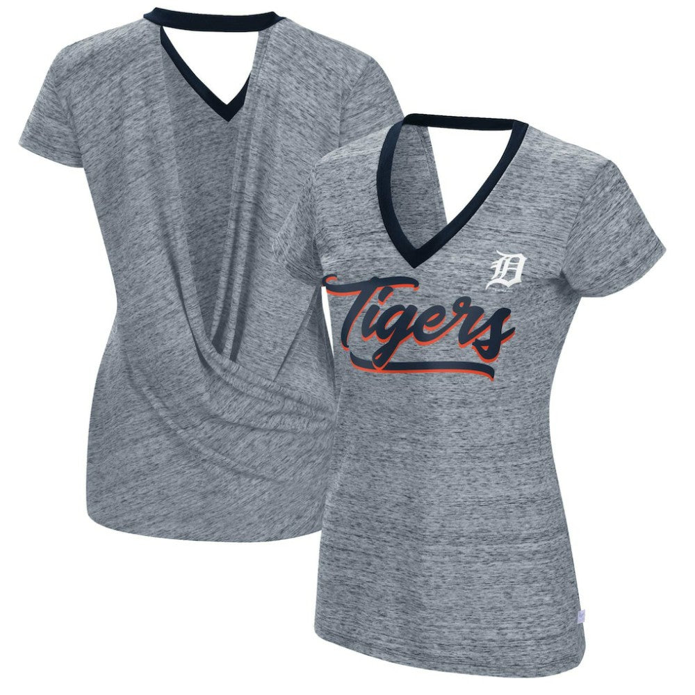 Detroit Tigers Touch Women's Halftime Back Wrap Top V-Neck T-Shirt for sale