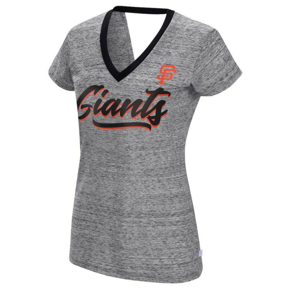 San Francisco Giants Touch Women's Halftime Back Wrap Top V-Neck T-Shirt Clearance