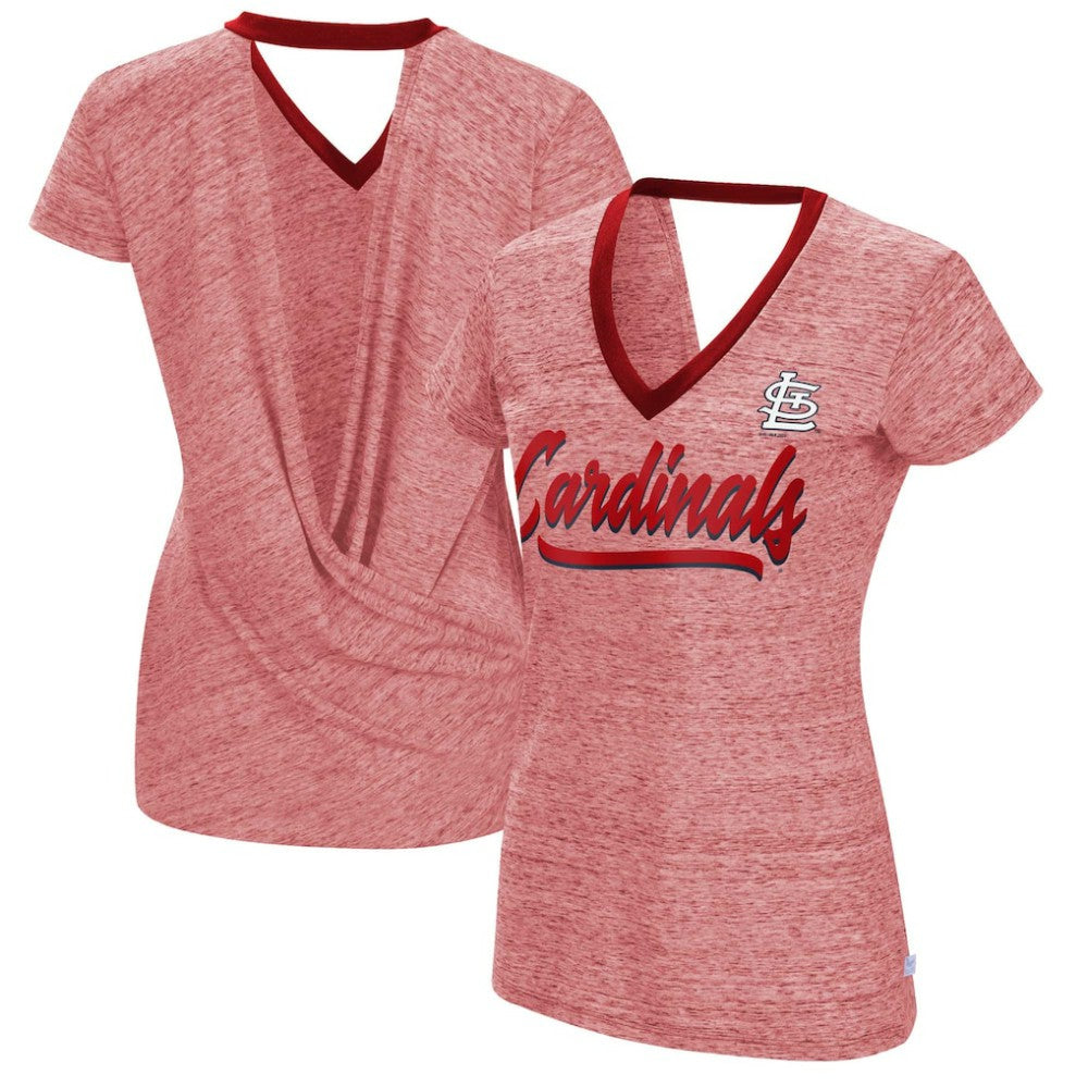 St. Louis Cardinals Touch Women's Halftime Back Wrap Top V-Neck T-Shirt Lifestyle