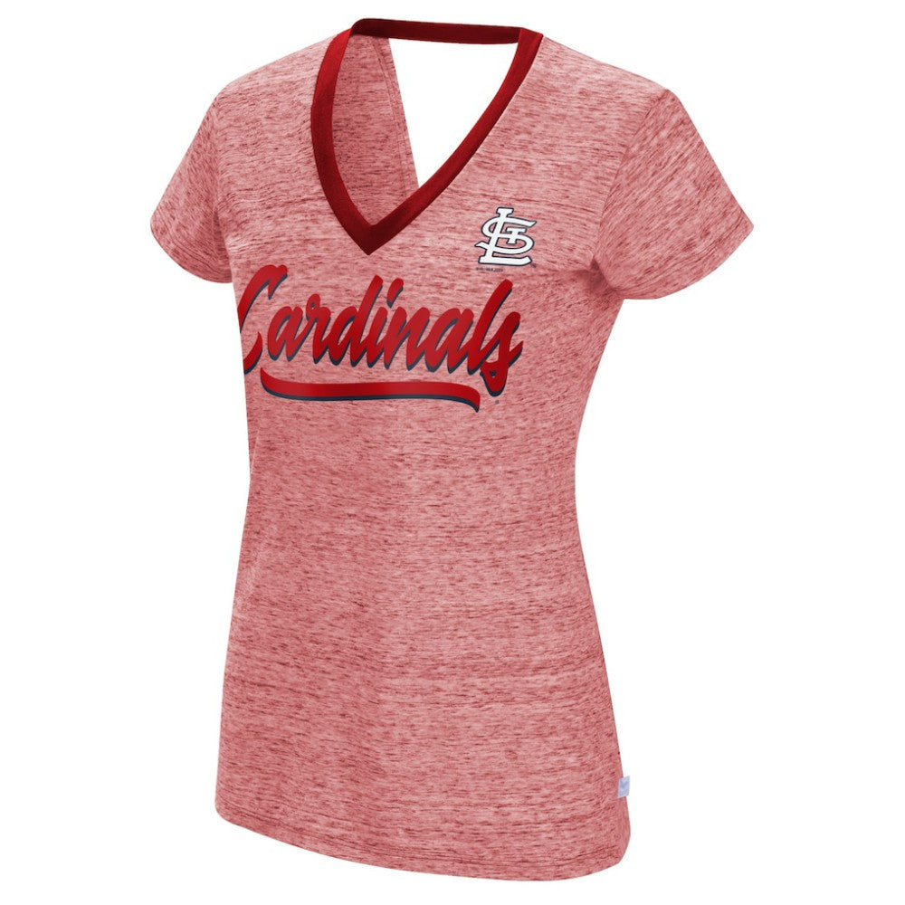 St. Louis Cardinals Touch Women's Halftime Back Wrap Top V-Neck T-Shirt Lifestyle