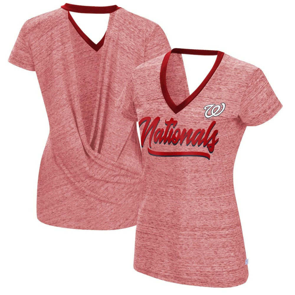 Washington Nationals Touch Women's Halftime Back Wrap Top V-Neck T-Shirt Sale