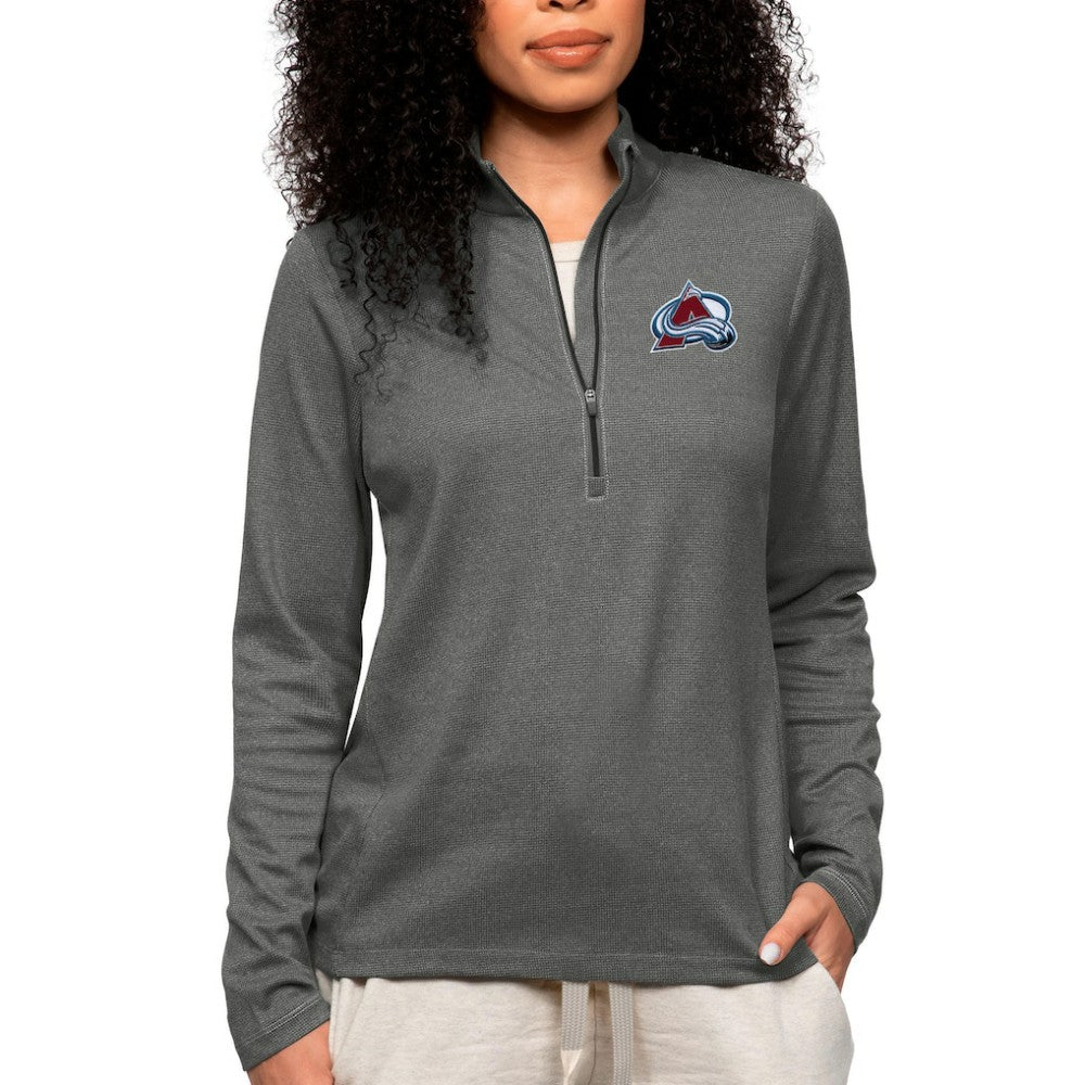 Colorado Avalanche - Antigua Women's Epic Quarter-Zip Pullover Top Heather Charcoal