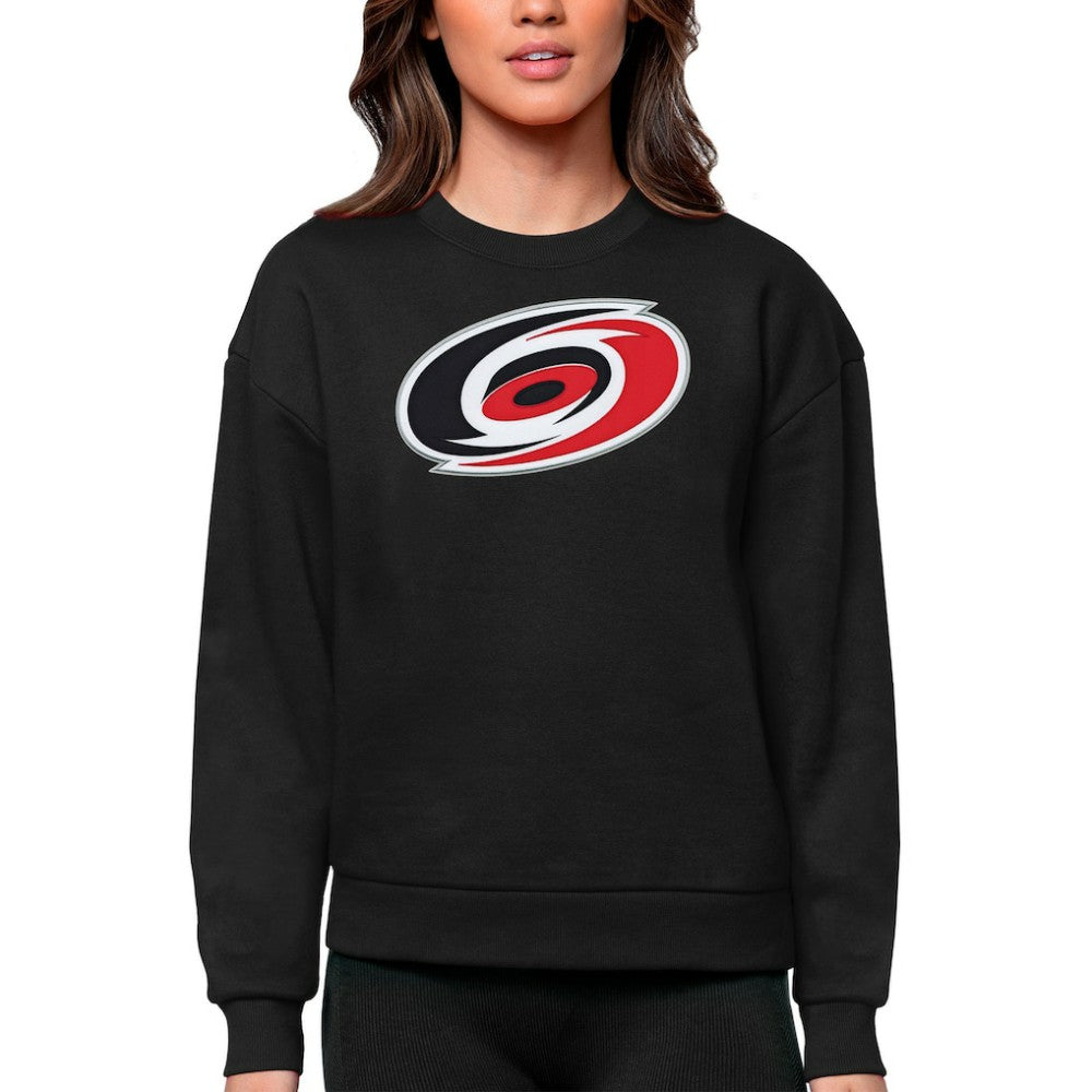 Carolina Hurricanes - Antigua Women's Team Logo Victory Crewneck Pullover Sweatshirt Black