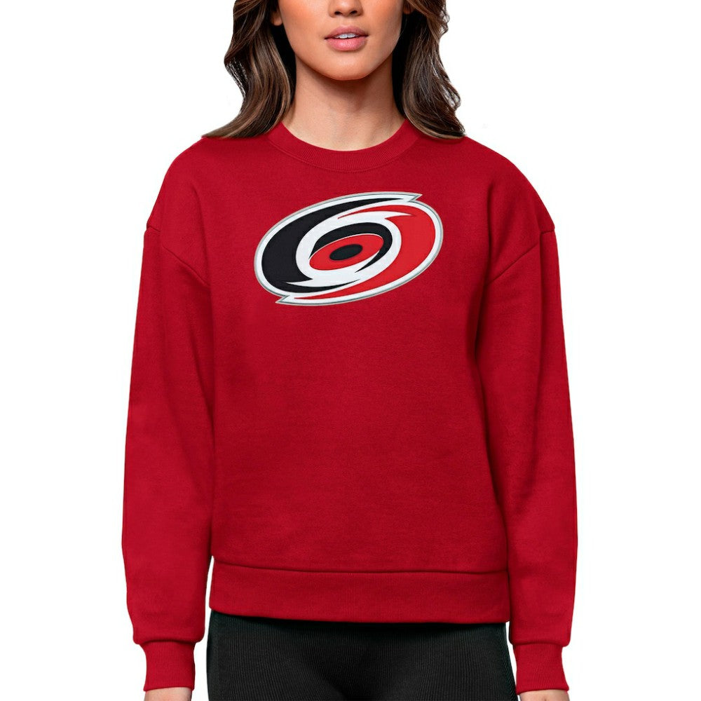 Carolina Hurricanes - Antigua Women's Team Logo Victory Crewneck Pullover Sweatshirt Red