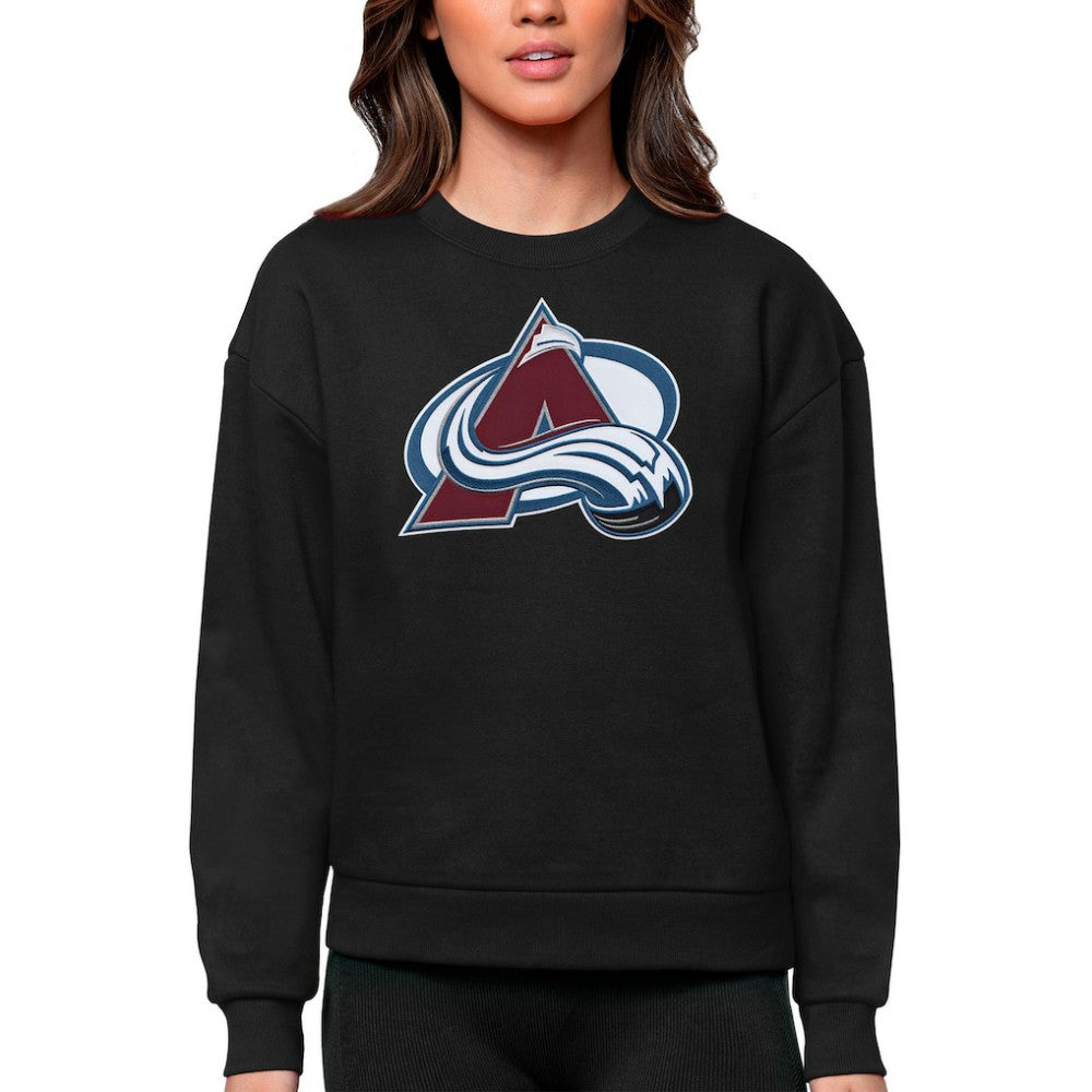 Colorado Avalanche - Antigua Women's Team Logo Victory Crewneck Pullover Sweatshirt Black