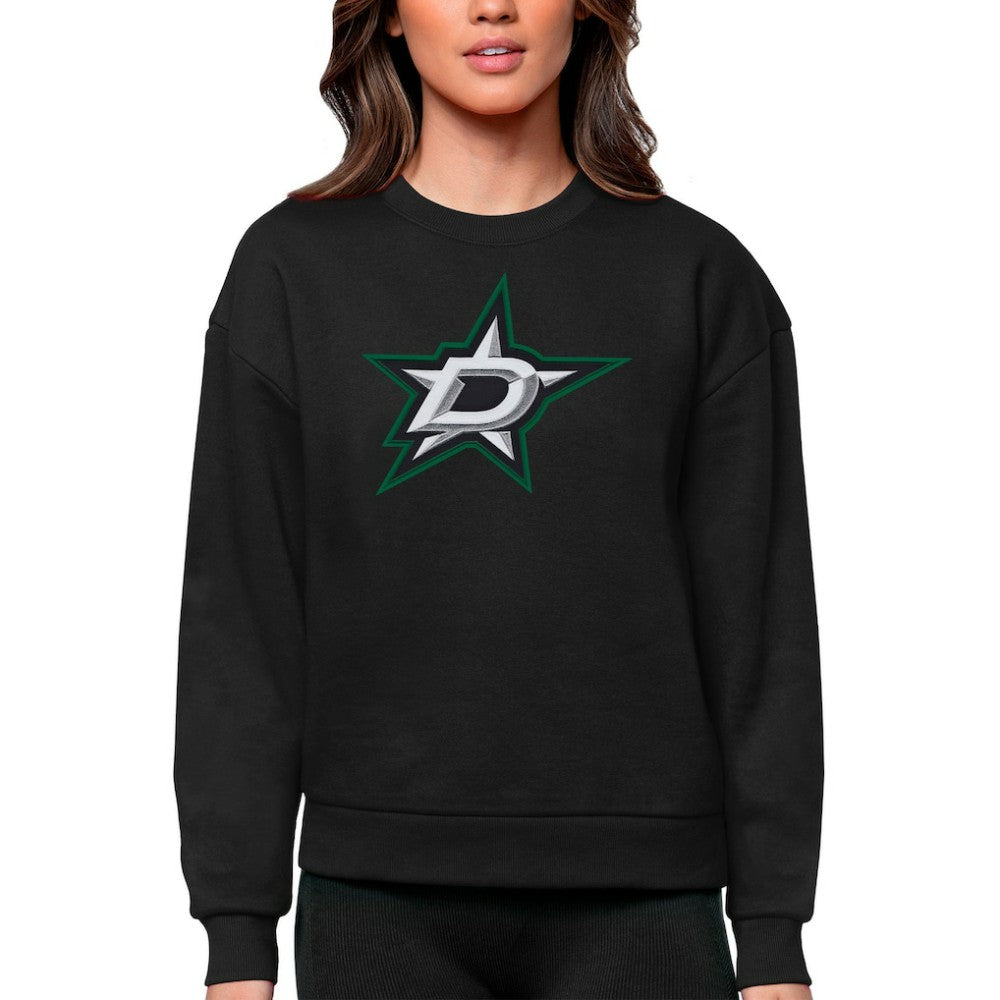 Dallas Stars - Antigua Women's Team Logo Victory Crewneck Pullover Sweatshirt Black