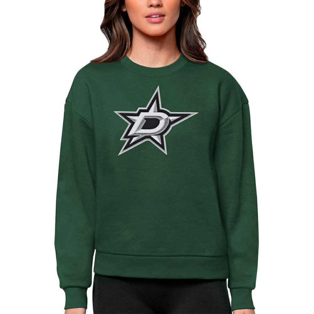 Dallas Stars - Antigua Women's Team Logo Victory Crewneck Pullover Sweatshirt Green
