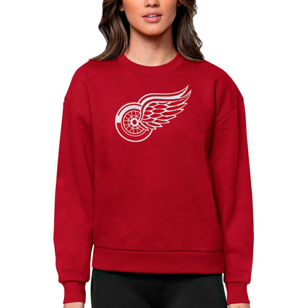 Detroit Red Wings - Antigua Women's Team Logo Victory Crewneck Pullover Sweatshirt Red