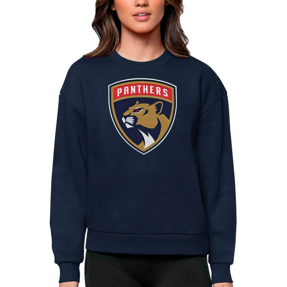 Florida Panthers - Antigua Women's Team Logo Victory Crewneck Pullover Sweatshirt Navy