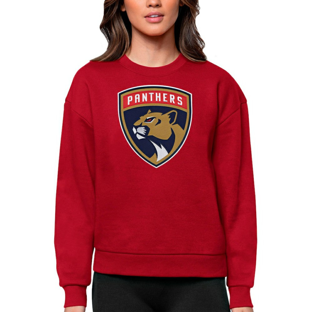 Florida Panthers - Antigua Women's Team Logo Victory Crewneck Pullover Sweatshirt Red