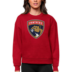 Florida Panthers - Antigua Women's Team Logo Victory Crewneck Pullover Sweatshirt Red