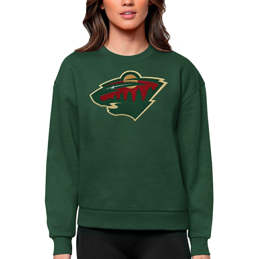 Minnesota Wild - Antigua Women's Team Logo Victory Crewneck Pullover Sweatshirt Green