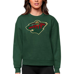 Minnesota Wild - Antigua Women's Team Logo Victory Crewneck Pullover Sweatshirt Green