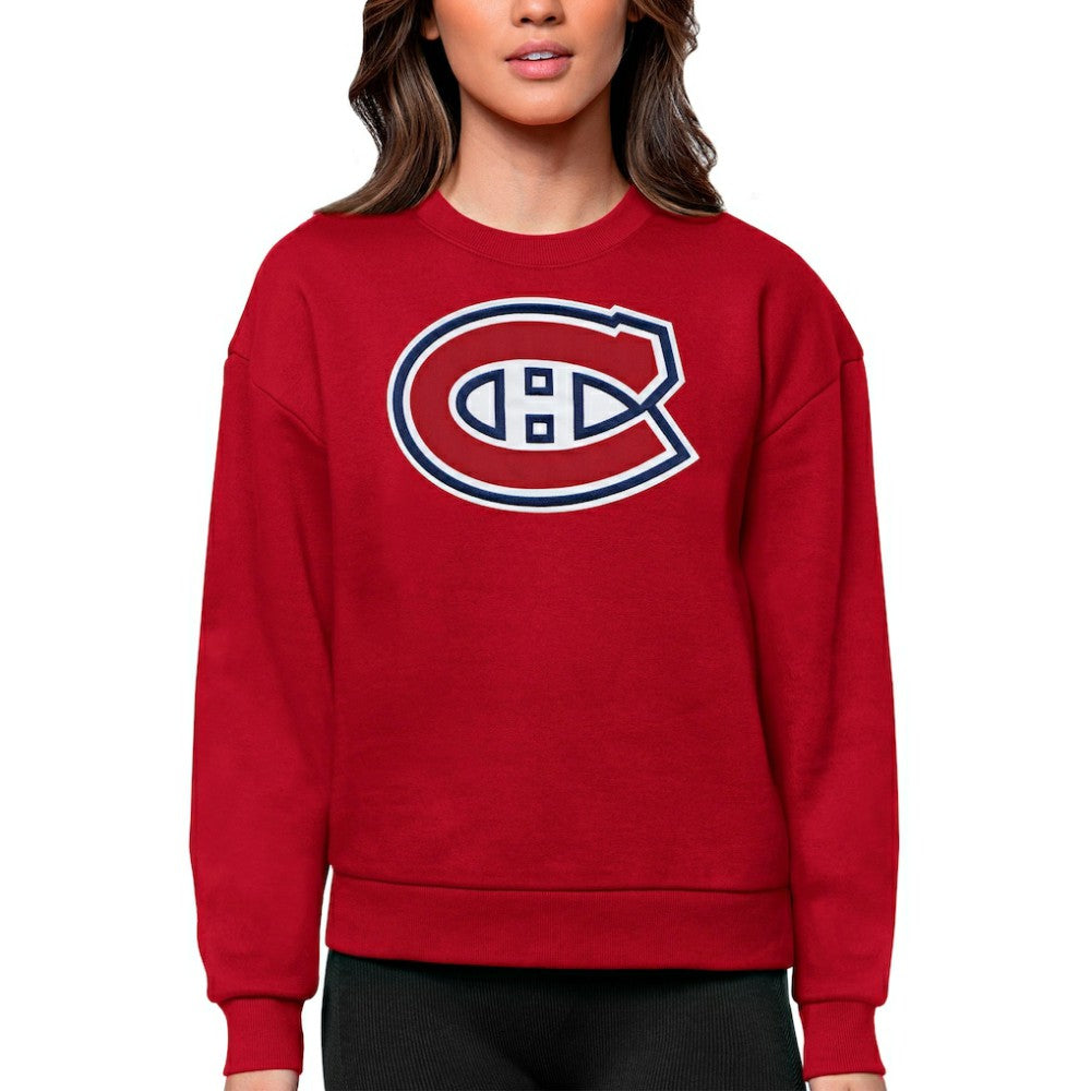 Montreal Canadiens - Antigua Women's Team Logo Victory Crewneck Pullover Sweatshirt Red